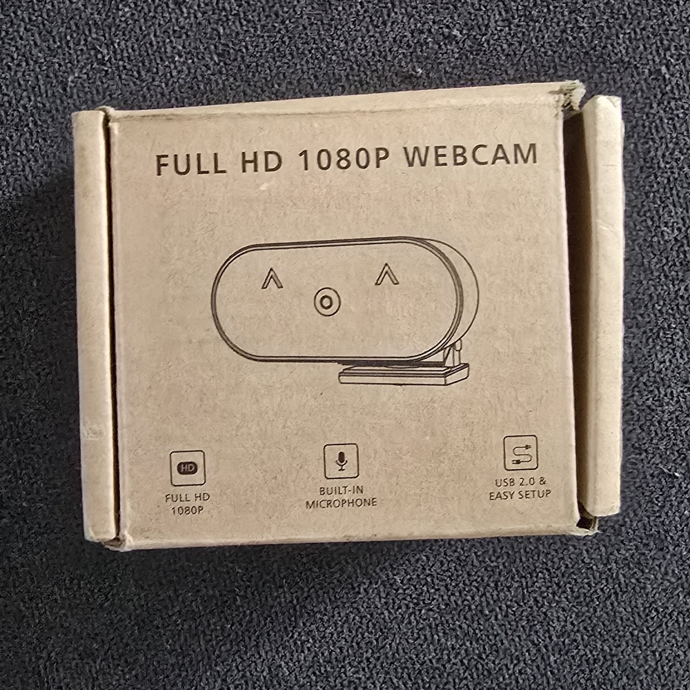 Full HD 1080P Webcam with Built-in Microphone - Black